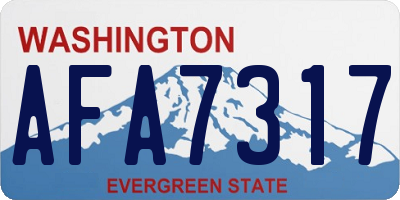 WA license plate AFA7317