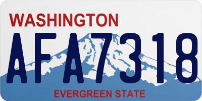 WA license plate AFA7318