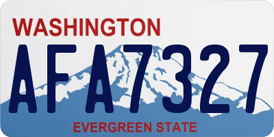WA license plate AFA7327