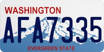 WA license plate AFA7335