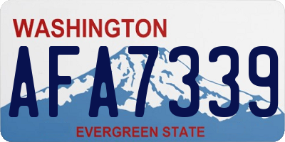 WA license plate AFA7339