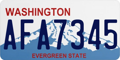 WA license plate AFA7345