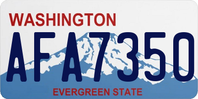 WA license plate AFA7350