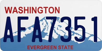 WA license plate AFA7351