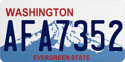 WA license plate AFA7352