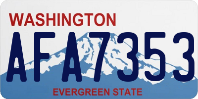 WA license plate AFA7353