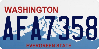 WA license plate AFA7358