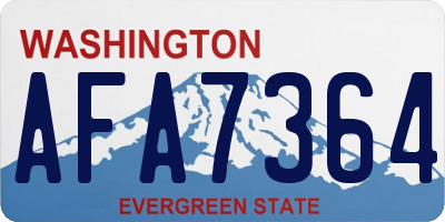 WA license plate AFA7364