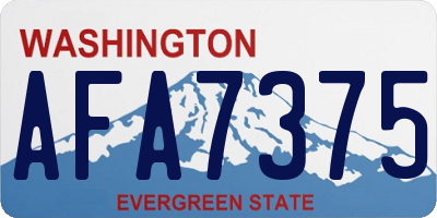 WA license plate AFA7375