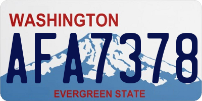 WA license plate AFA7378
