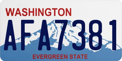WA license plate AFA7381