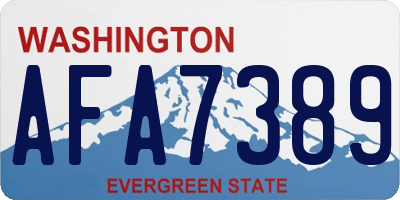 WA license plate AFA7389