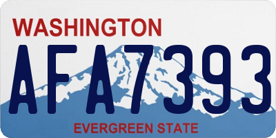 WA license plate AFA7393