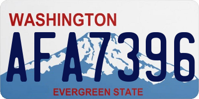 WA license plate AFA7396