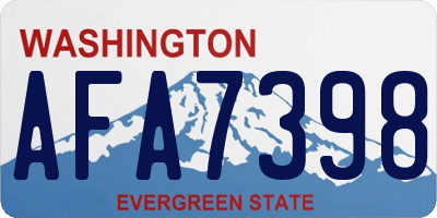 WA license plate AFA7398
