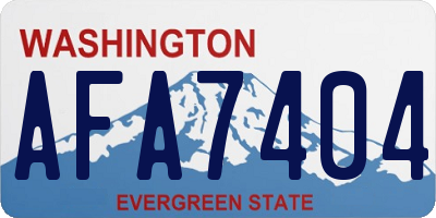 WA license plate AFA7404