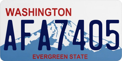 WA license plate AFA7405