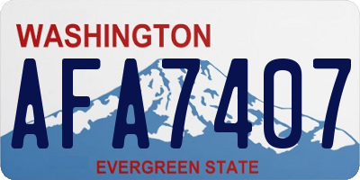 WA license plate AFA7407