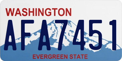 WA license plate AFA7451
