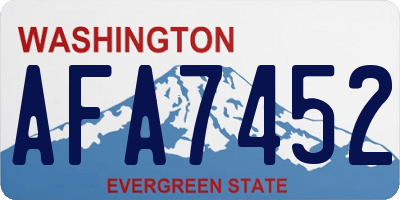 WA license plate AFA7452