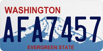 WA license plate AFA7457