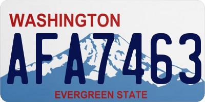 WA license plate AFA7463