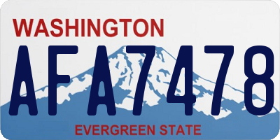 WA license plate AFA7478