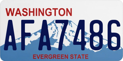 WA license plate AFA7486