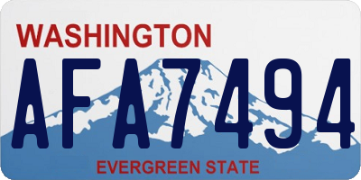 WA license plate AFA7494