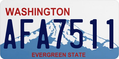 WA license plate AFA7511