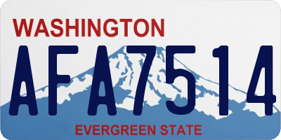 WA license plate AFA7514