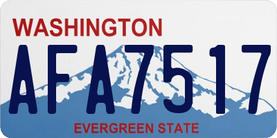 WA license plate AFA7517