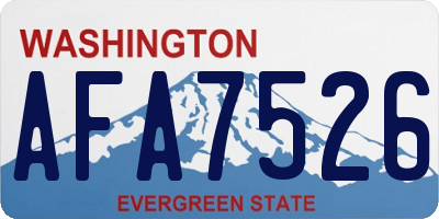 WA license plate AFA7526