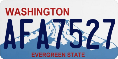 WA license plate AFA7527