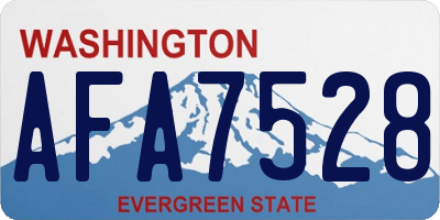 WA license plate AFA7528