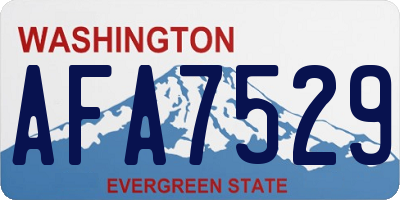 WA license plate AFA7529
