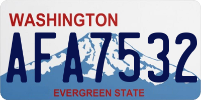 WA license plate AFA7532