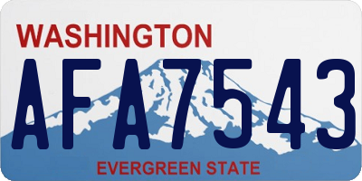 WA license plate AFA7543