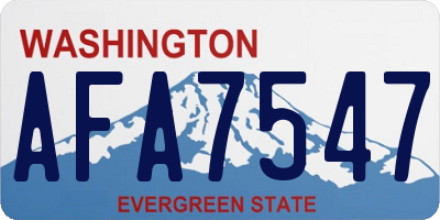 WA license plate AFA7547