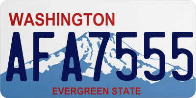 WA license plate AFA7555