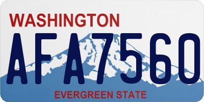 WA license plate AFA7560