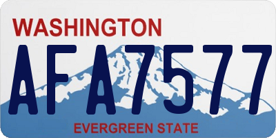 WA license plate AFA7577
