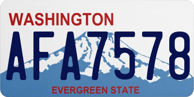 WA license plate AFA7578