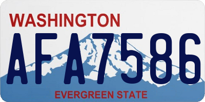 WA license plate AFA7586