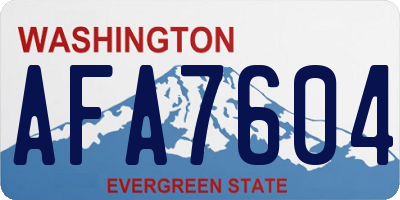 WA license plate AFA7604