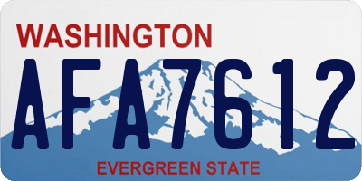 WA license plate AFA7612