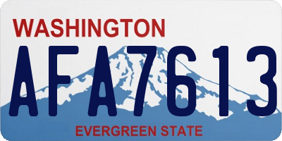 WA license plate AFA7613
