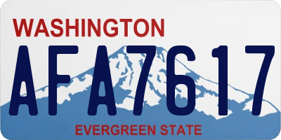 WA license plate AFA7617