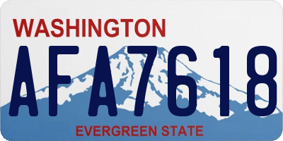 WA license plate AFA7618