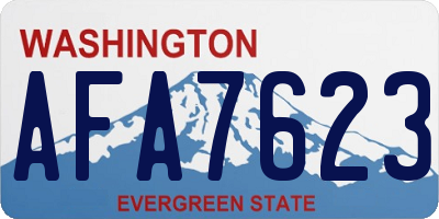 WA license plate AFA7623